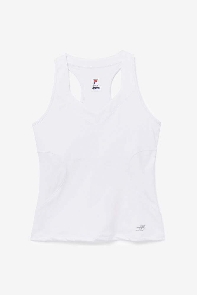 Fila Tank Top Pickleball Halter Womens White - India KCL-527096